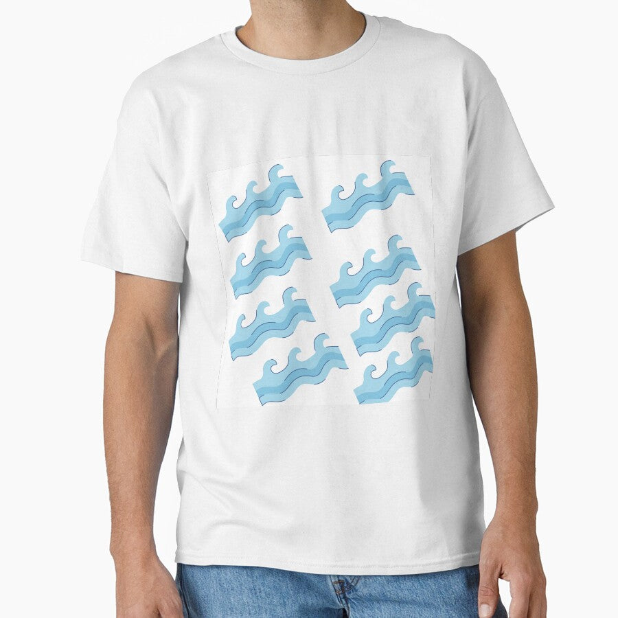 Ocean Bathmat Cute Blue Waves Pattern by mimosadesigns T-Shirts, Hoodie, Sweatshirt | BlankRebels.com (Image 1)