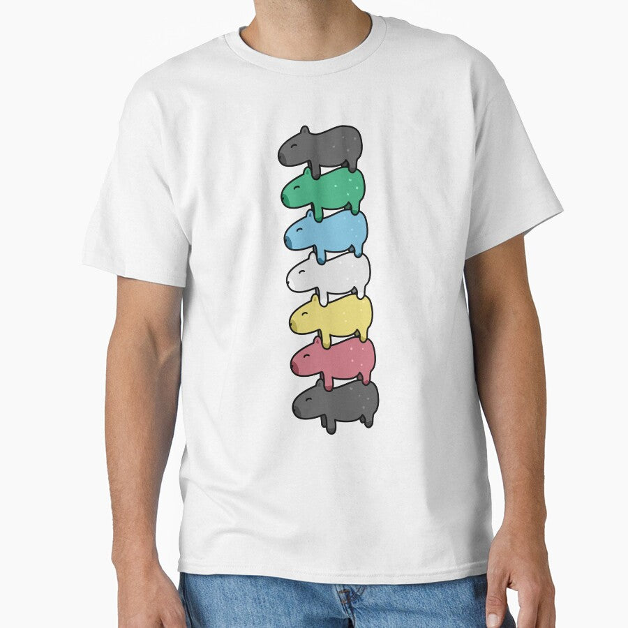 Capybara Stack in Disability Pride Flag Colors by spooniecentral T-Shirts, Hoodie, Sweatshirt | BlankRebels.com (Image 1)