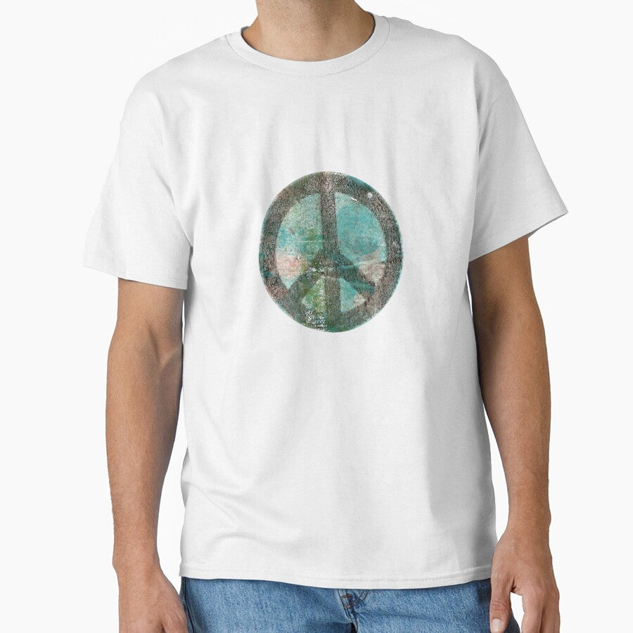 Peace Sign Tie Die Faded Art Print Painting by mondayvalov T-Shirts, Hoodie, Sweatshirt | BlankRebels.com (Image 1)
