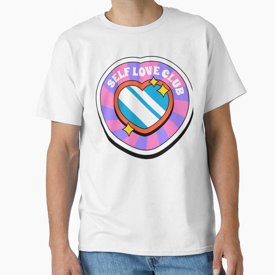 "Self Love Club" Retro Heart Sticker by thepengirl T-Shirts, Hoodie, Sweatshirt | BlankRebels.com (Image 1)