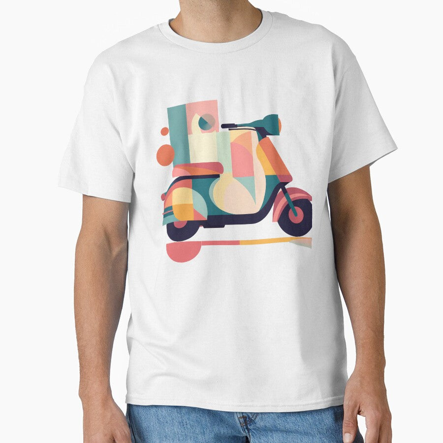 Scooter as Minimal Bauhaus Style Art by OzzFrequency T-Shirts, Hoodie, Sweatshirt | BlankRebels.com (Image 1)