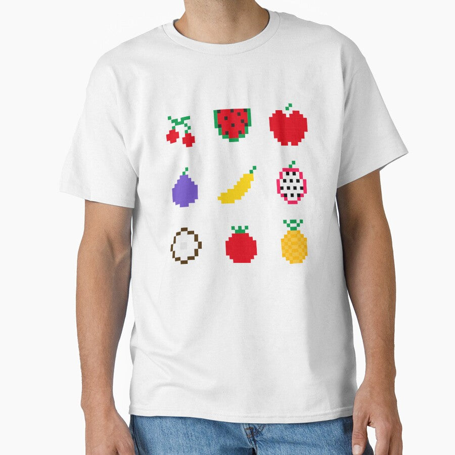 Pixel art fruit pattern by Gabriele Marcucci T-Shirts, Hoodie, Sweatshirt | BlankRebels.com (Image 1)