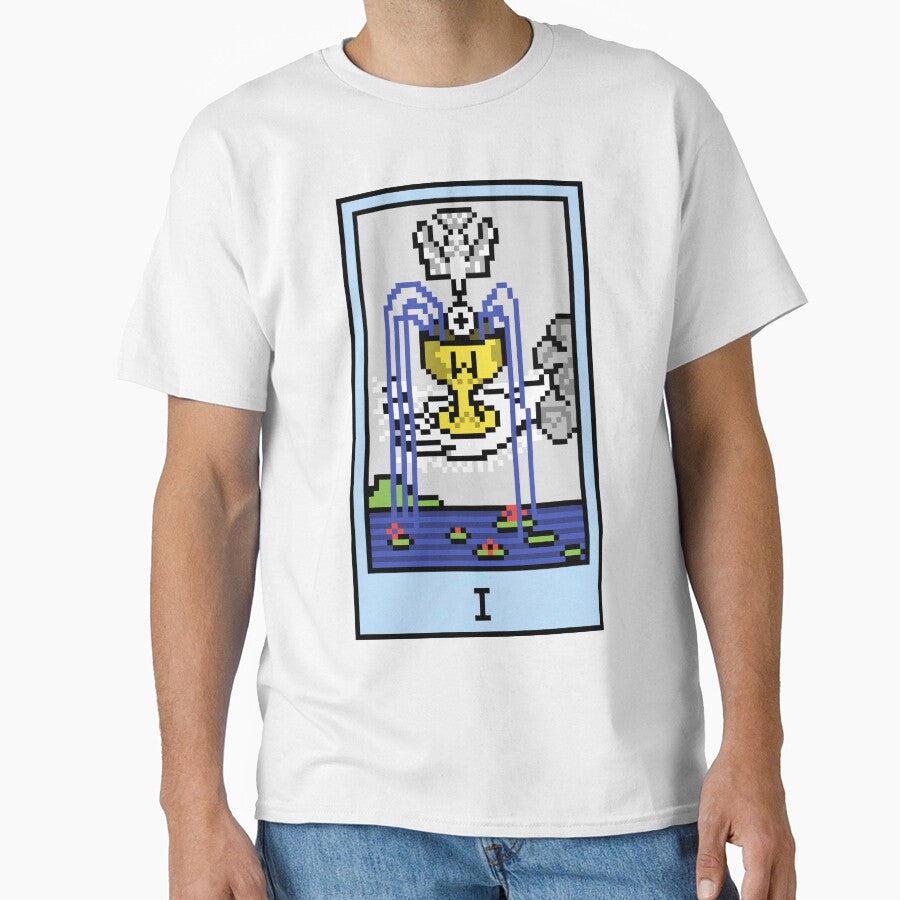 Wait, is this pixel art tarot? Yellow - Minor Arcana 'Ace of Cups' (Design for T-shirt, stickers and other... (Image 1)