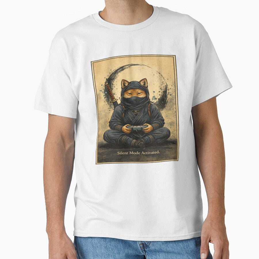 Silent Mode Activated – Ninja Gamer Shiba by VireonTees