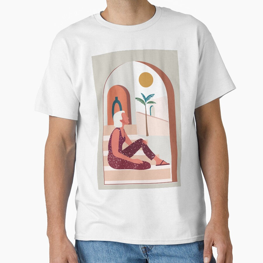 Boho chic style woman girl palms tree, by Arctic frame studio T-Shirts, Hoodie, Sweatshirt | BlankRebels.com (Image 1)