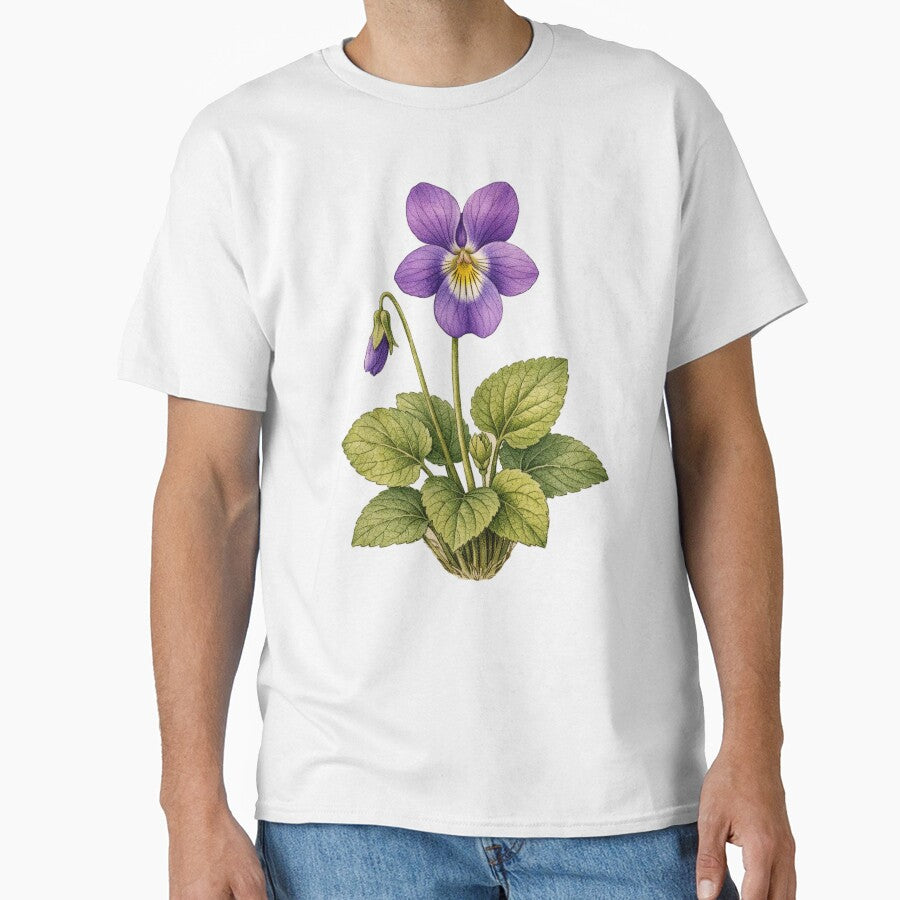 Viola Odorata Vintage Botanical Print - Antique Violet Wall Art by Darlin8888 T-Shirts, Hoodie, Sweatshirt (Image 1)