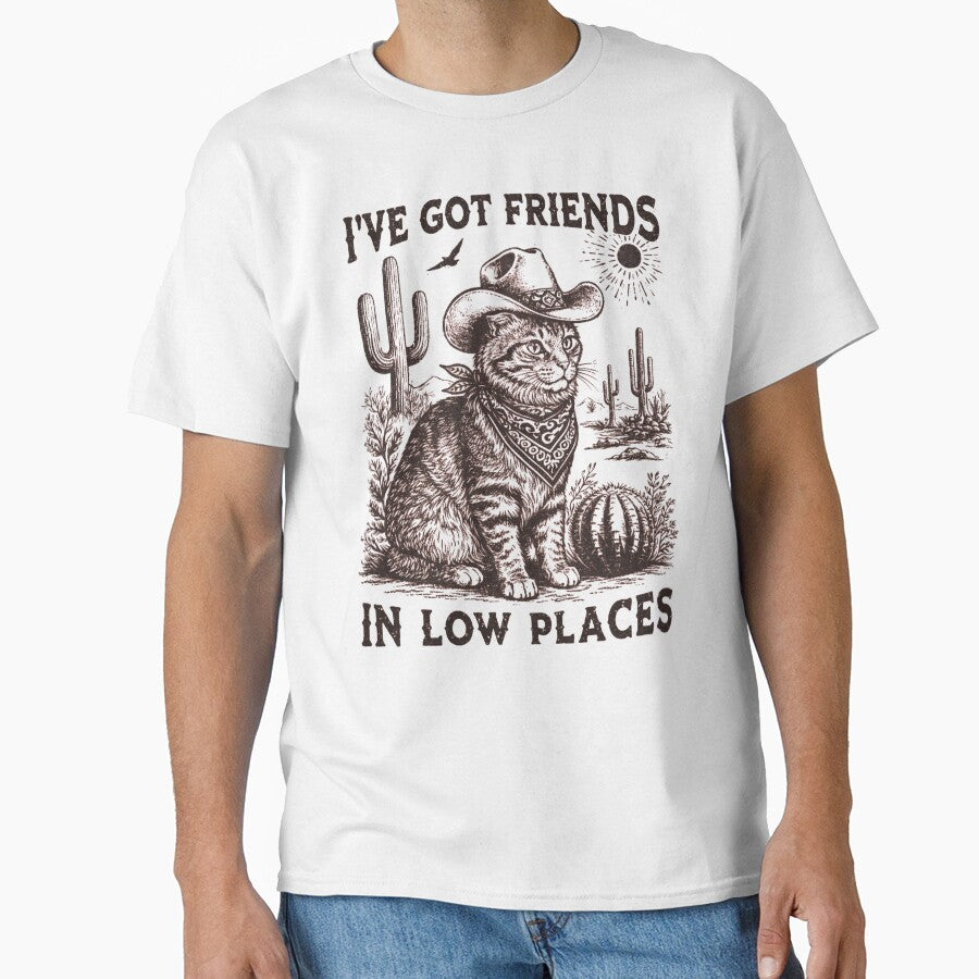 I’ve Got Friends in Low Places Cat Lovers Funny Cowboy Cat Gift by Masaw T-Shirts, Hoodie, Sweatshirt (Image 1)