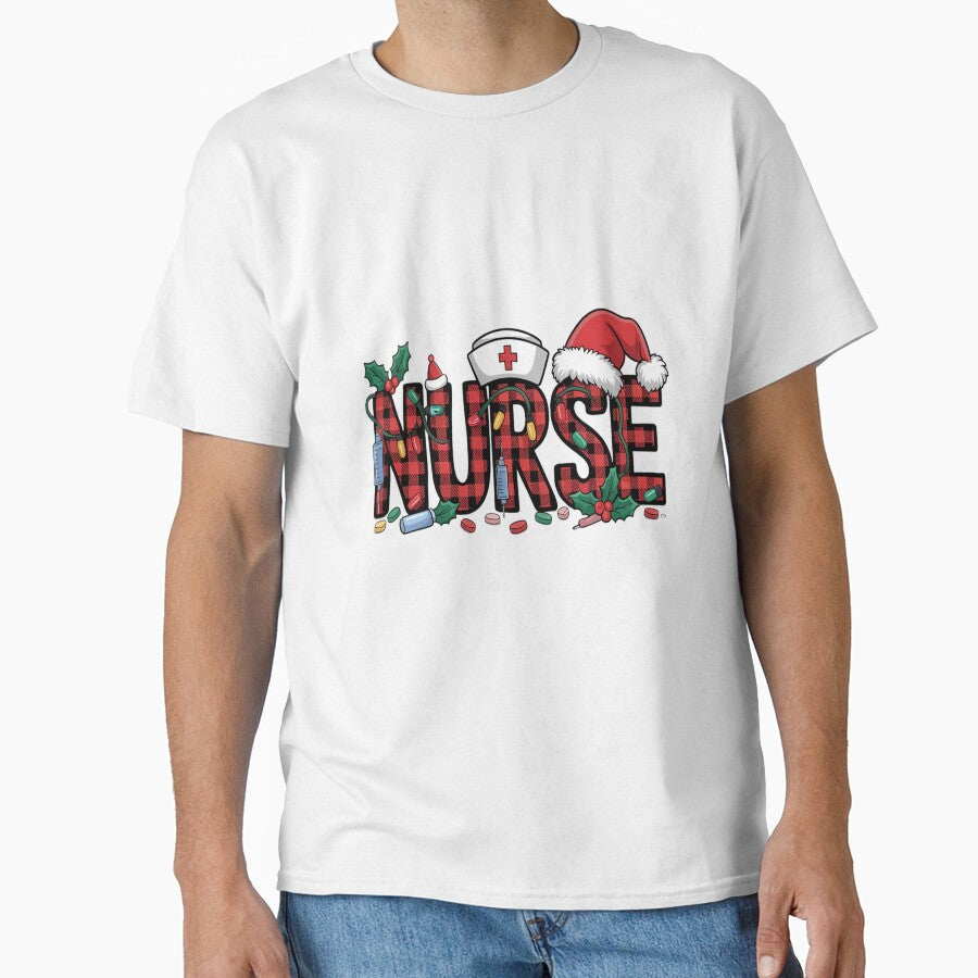 Nurse Santa Hat Reindeer Xmas Christmas Nurse by VladoZork T-Shirts, Hoodie, Sweatshirt | BlankRebels.com (Image 1)