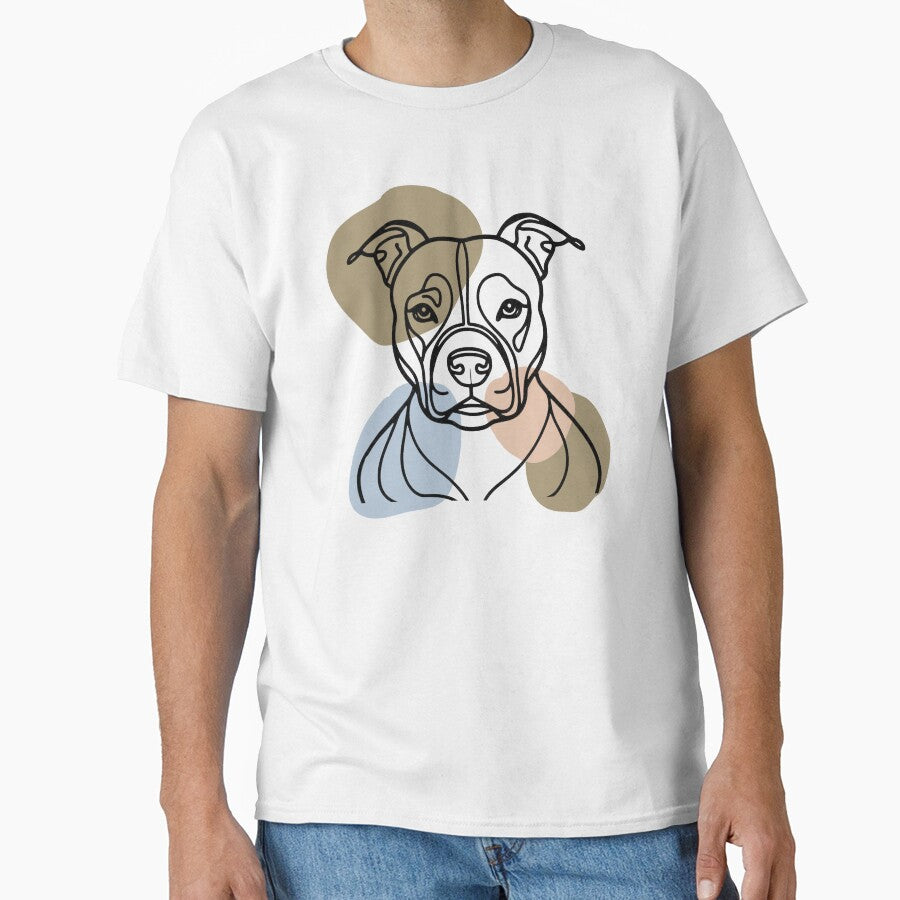 Pitbull One Line Art Vintage Retro by hemp3x T-Shirts, Hoodie, Sweatshirt | BlankRebels.com (Image 1)
