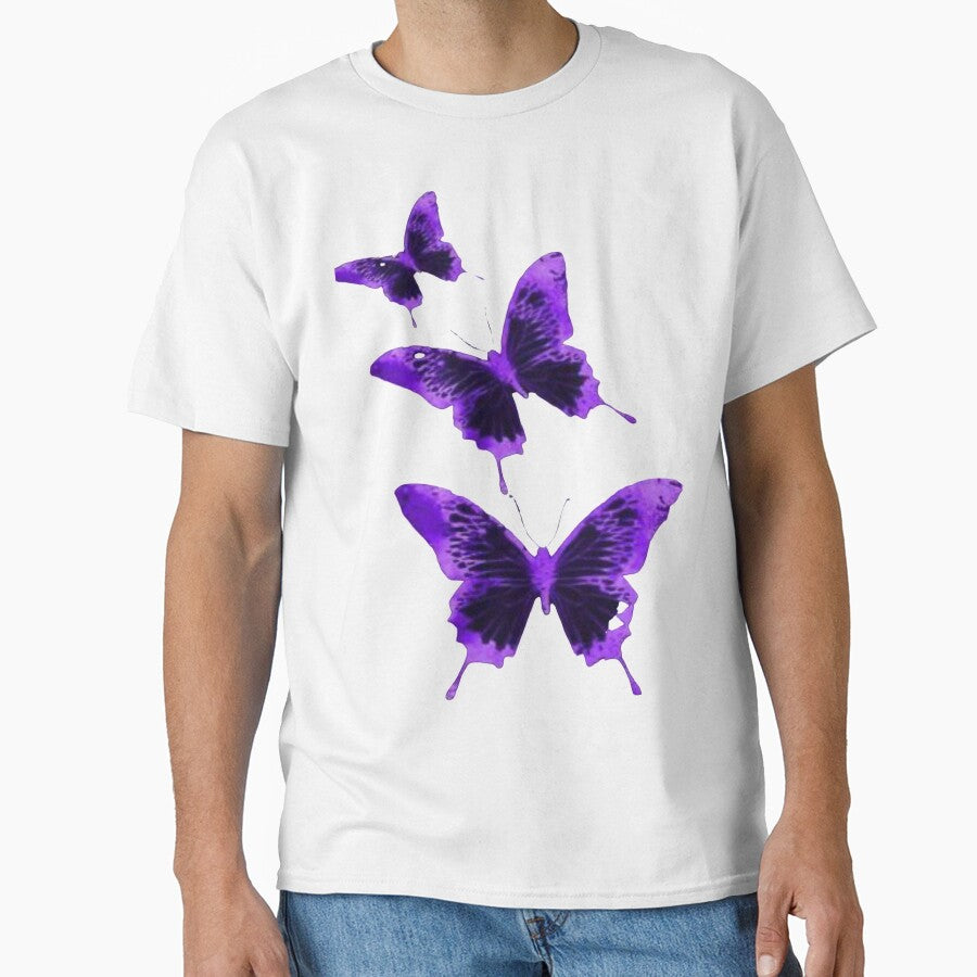 purple vintage butterflies design by hannahhamo T-Shirts, Hoodie, Sweatshirt | BlankRebels.com (Image 1)