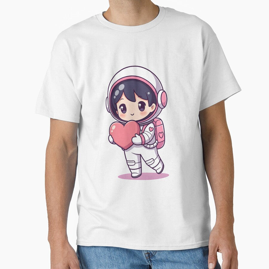 Cute Astronaut Holding Heart – Kawaii Space Love by stylishdzign T-Shirts, Hoodie, Sweatshirt | BlankRebels.com (Image 1)