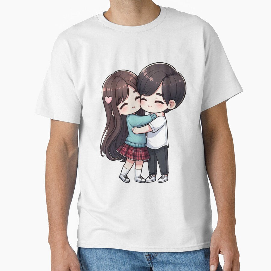 Cute Couple Hugging – Romantic Love Illustration, Sweet Couple Art for Gifts & Decor by TrendyDesign159... (Image 1)