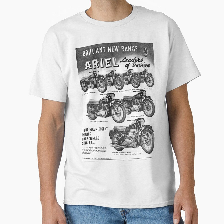 1955 Ariel Motorcycle advert by Random Railways T-Shirts, Hoodie, Sweatshirt | BlankRebels.com (Image 1)
