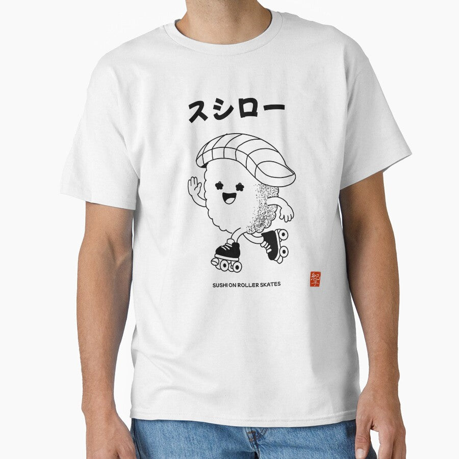 Sushi Roller – Sushi on Roller Skates JapPop Illustration by norikofukui T-Shirts, Hoodie, Sweatshirt (Image 1)