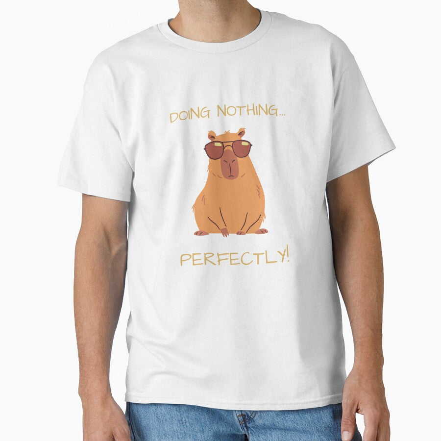 Funny Capybara Quote – Doing Nothing Perfectly by MIArt Studio T-Shirts, Hoodie, Sweatshirt | BlankRebels.com (Image 1)