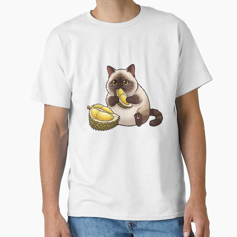 Chubby Siamese Cat Enjoying Durian by LOVE ART DESIGNS