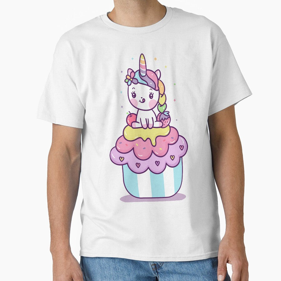 Kawaii Cute Colorful Cupcake Unicorn by YuliyaR T-Shirts, Hoodie, Sweatshirt | BlankRebels.com (Image 1)