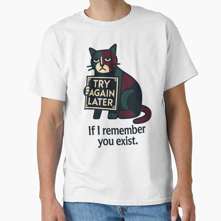 Try again later. If I remember you exist! – Humorous T-Shirt & Hoodie for Remote Workers – Cozy Sarcastic... (Image 1)