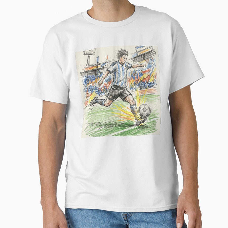 Dynamic Soccer Power Kick - Blue & White Jersey Style by TaiwanMemory