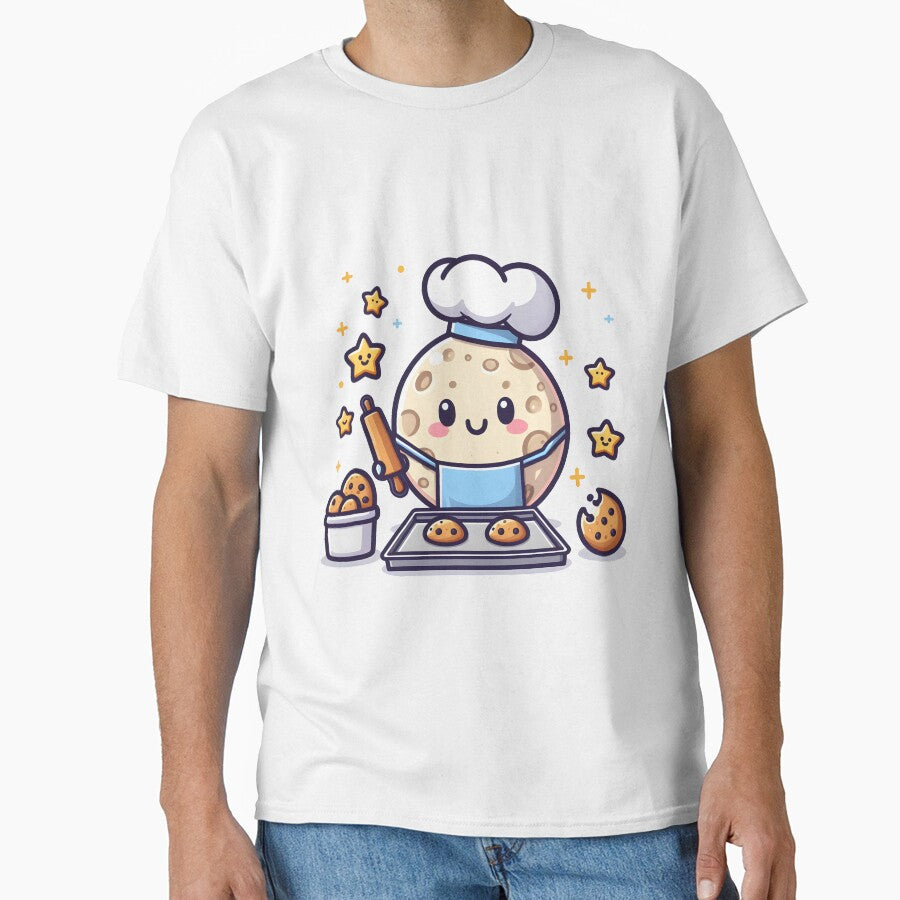 Kawaii Moon With Apron And Chef Hat by CanvasCutie T-Shirts, Hoodie, Sweatshirt | BlankRebels.com (Image 1)