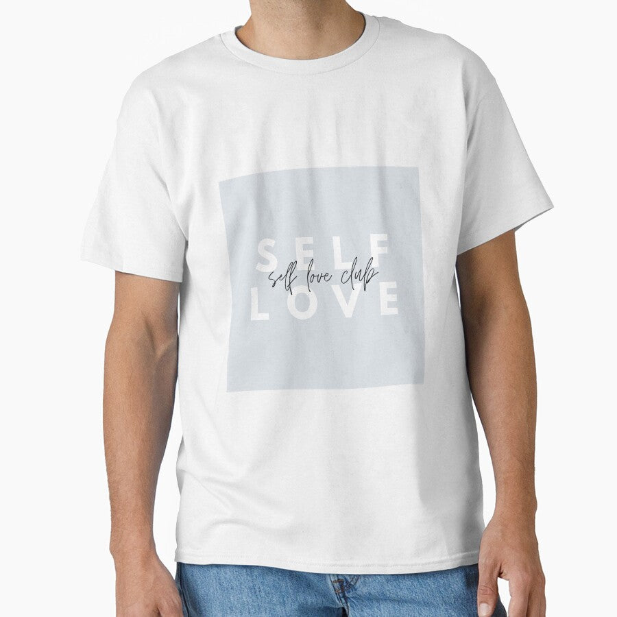 SELF LOVE CLUB Blue Design by hannah vail (@acharmingnotion) T-Shirts, Hoodie, Sweatshirt | BlankRebels.com (Image 1)