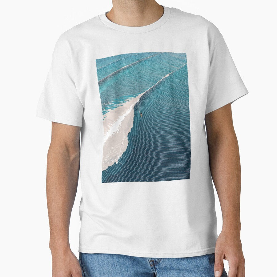 Blue Ocean Waves Line Art by SurfolioPrints T-Shirts, Hoodie, Sweatshirt | BlankRebels.com (Image 1)