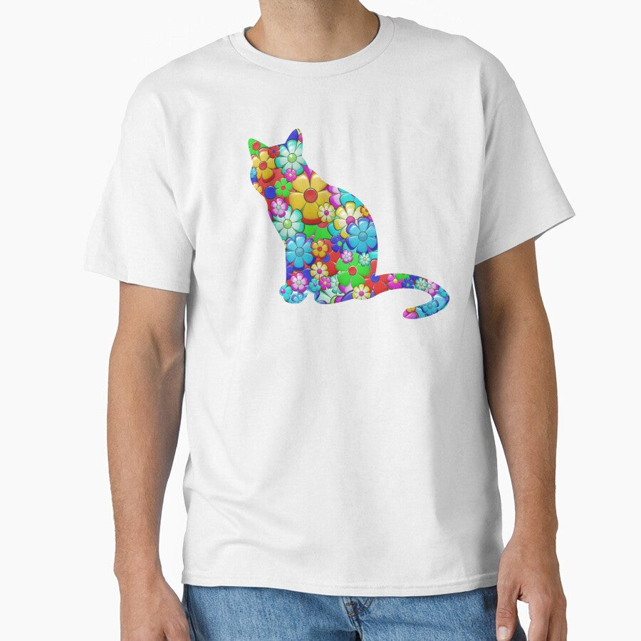 Colorful Spring flowers cat by eireaine T-Shirts, Hoodie, Sweatshirt | BlankRebels.com (Image 1)