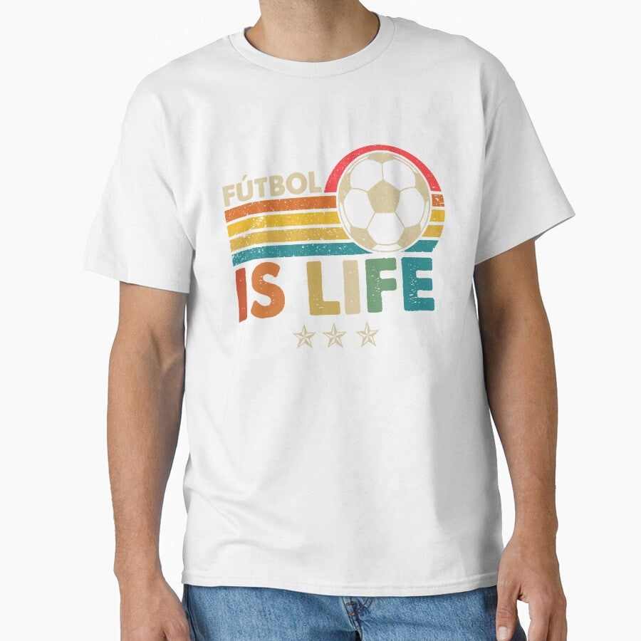 Futbol Is Life Football Lover Soccer Funny Vintage by AdellAddie