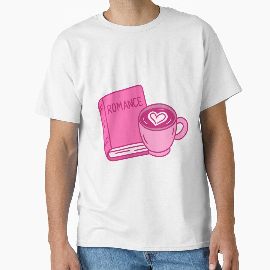 Coffee and Romance Book Merch — Coffee Bookish Girly Romance Aesthetic by Blushing with Shelby T-Shirts,... (Image 1)