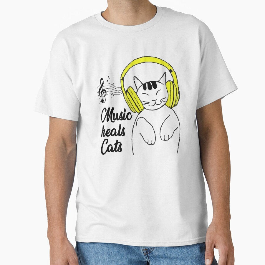 Music heals cats by BhavikaPareek T-Shirts, Hoodie, Sweatshirt | BlankRebels.com (Image 1)