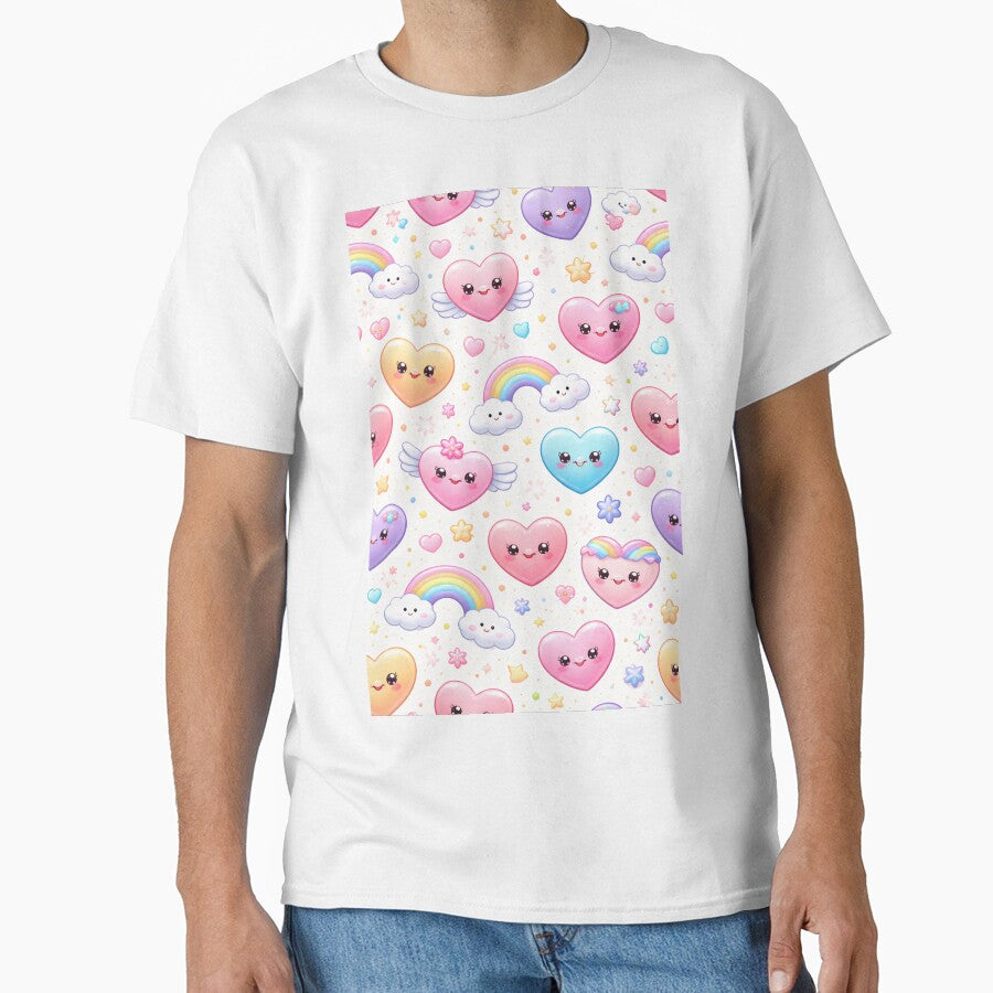 Cute Kawaii Hearts Pattern – Pastel Love Design by DrizzyV T-Shirts, Hoodie, Sweatshirt | BlankRebels.com (Image 1)