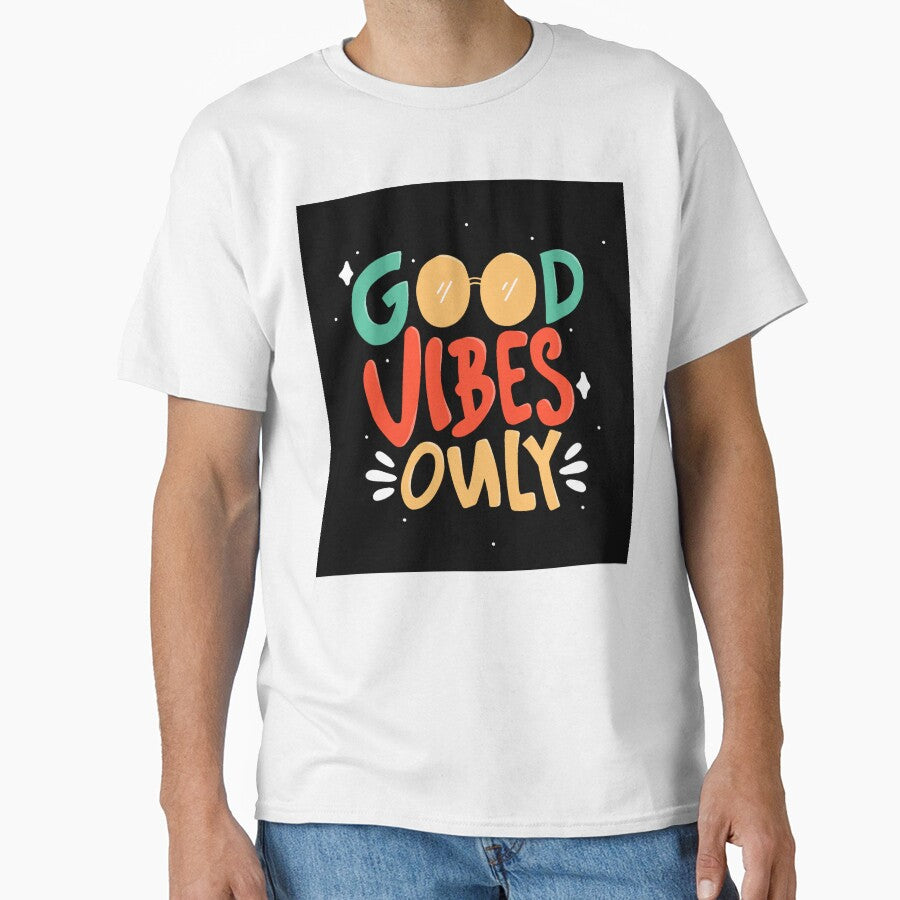 Good Vibes Only Quote Typography Lettering Hand Drawn Lettering by Peekonet T-Shirts, Hoodie, Sweatshirt (Image 1)