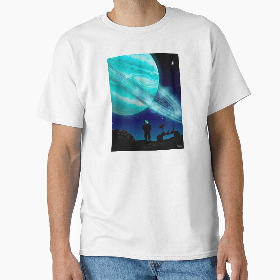 Blue ringed planet and astronaut by Fernheart Designs T-Shirts, Hoodie, Sweatshirt | BlankRebels.com (Image 1)
