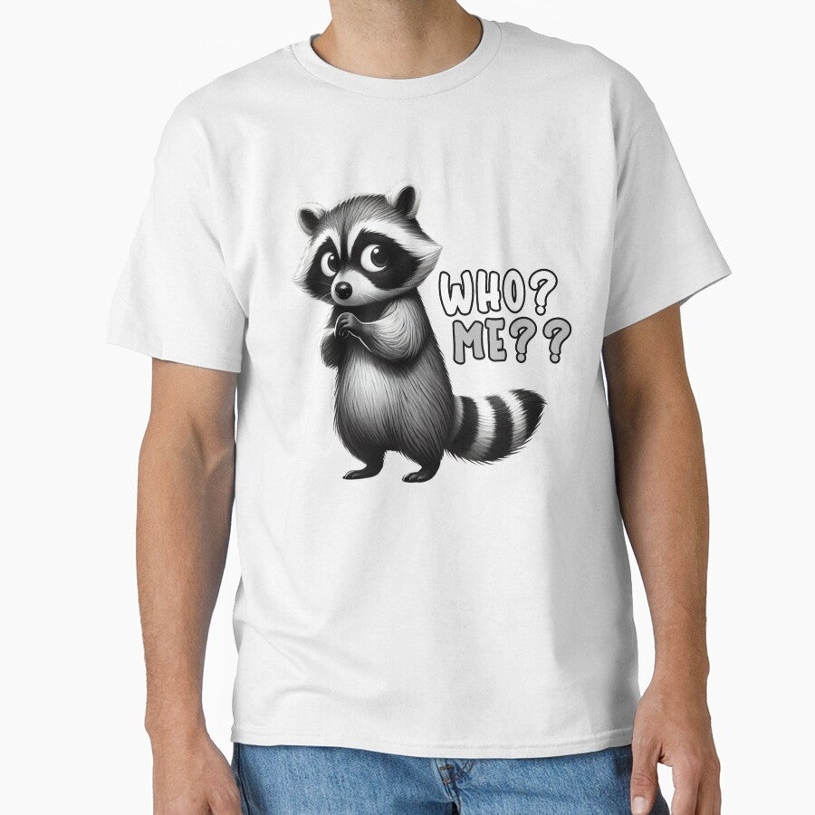 Who Me? Cute Raccoon Tee – Adorable Wildlife Design by BlankCanvasHaHa Hoodie, Sweatshirt | BlankRebels.com (Image 1)
