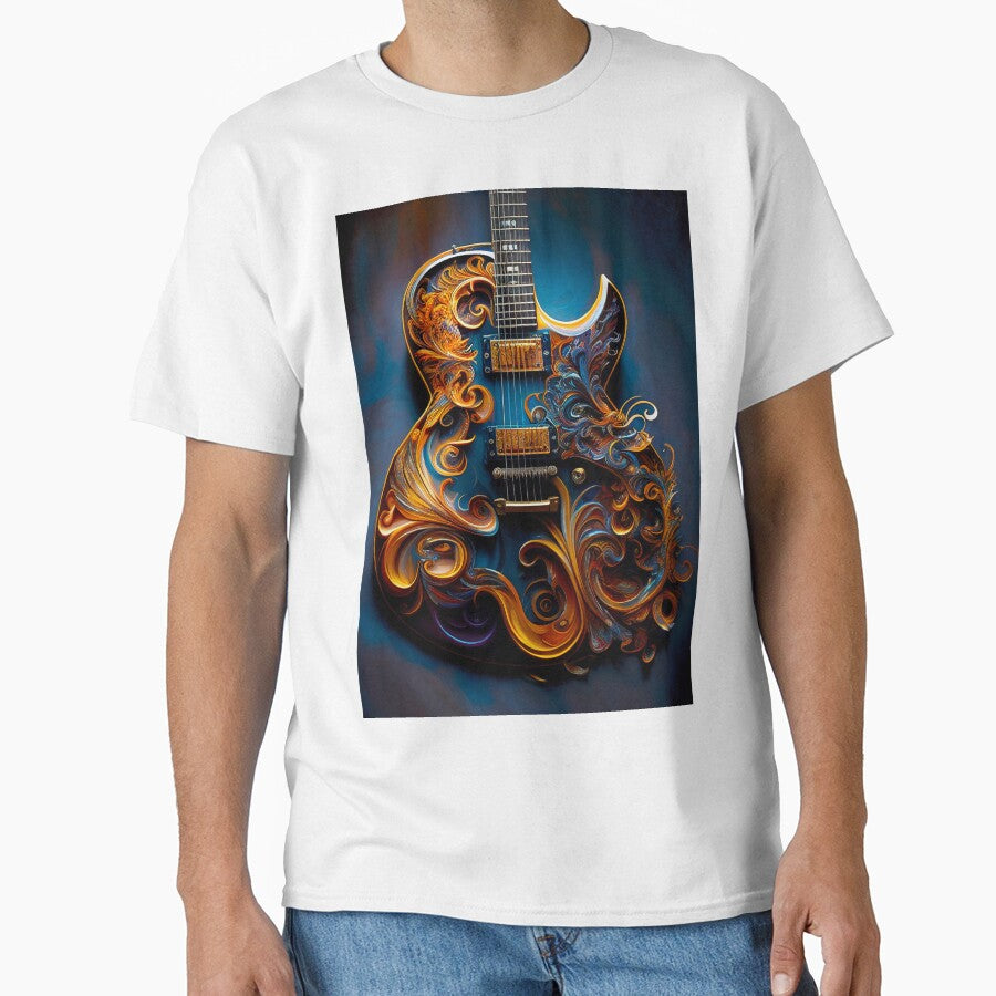 Electric Guitar Abstract Painting by Christophe Henin T-Shirts, Hoodie, Sweatshirt | BlankRebels.com (Image 1)