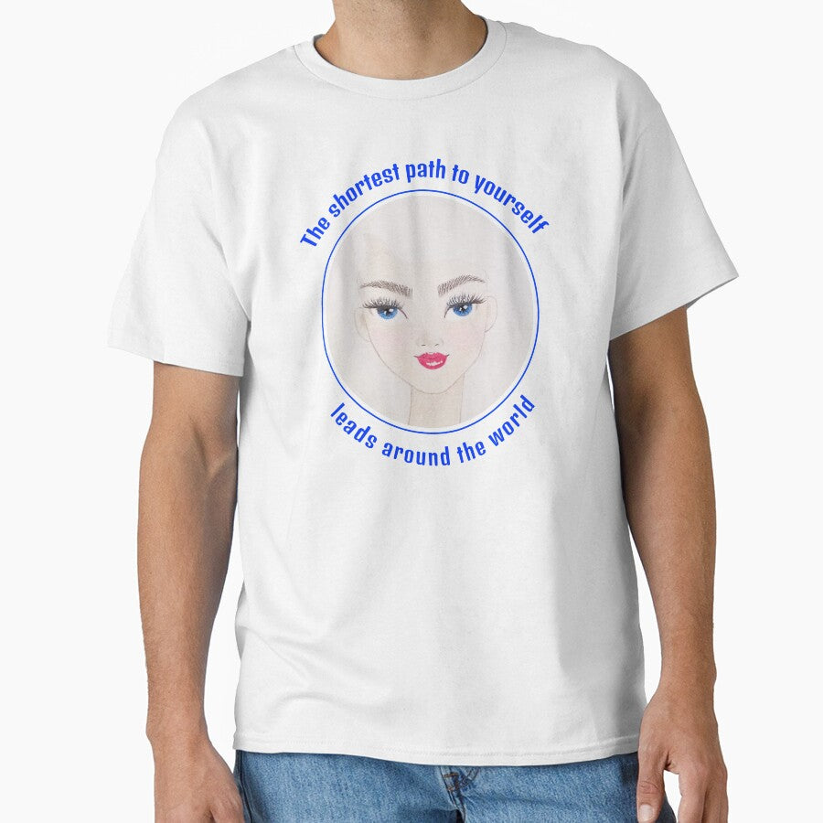 "The shortest path to yourself" cute travel design by CoolCleverCute by CoolCleverCute T-Shirts, Hoodie, Sweatshirt (Image 1)