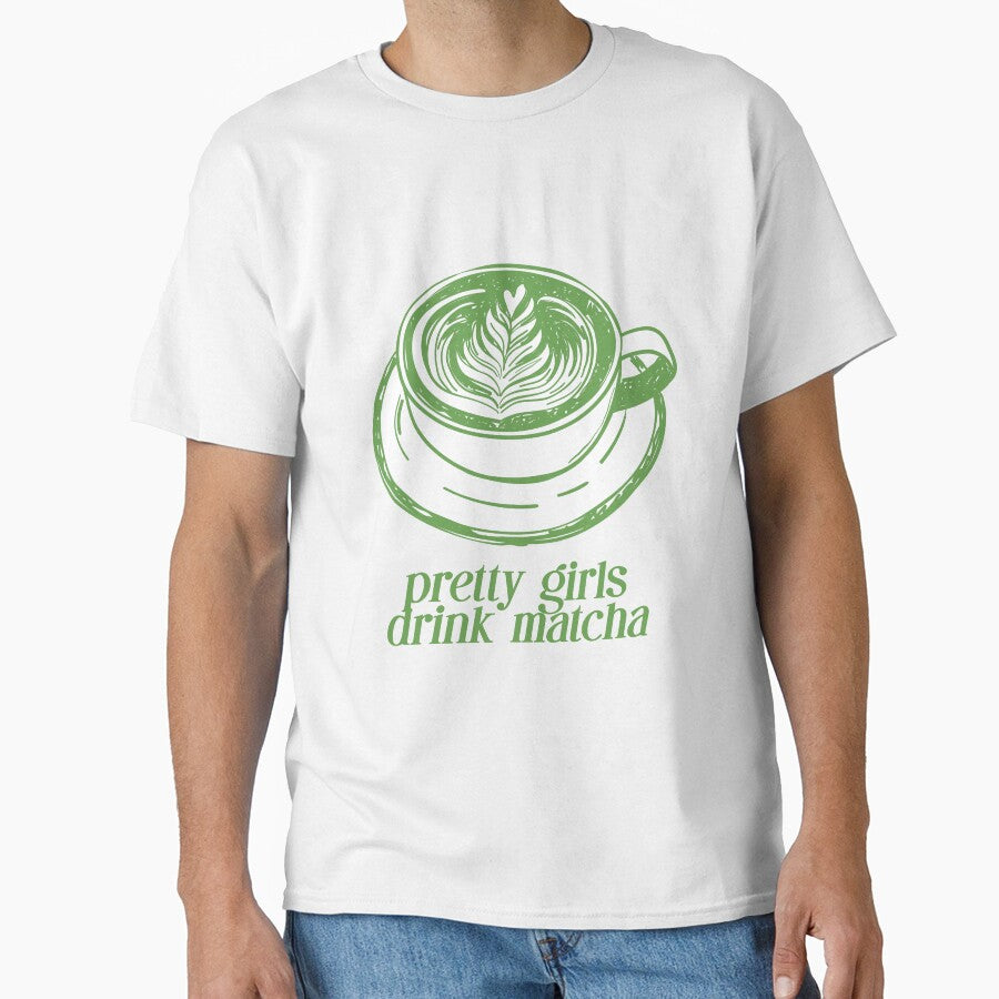 Pretty girls drink matcha. Matcha latte. by CoCoArt-Ua T-Shirts, Hoodie, Sweatshirt | BlankRebels.com (Image 1)