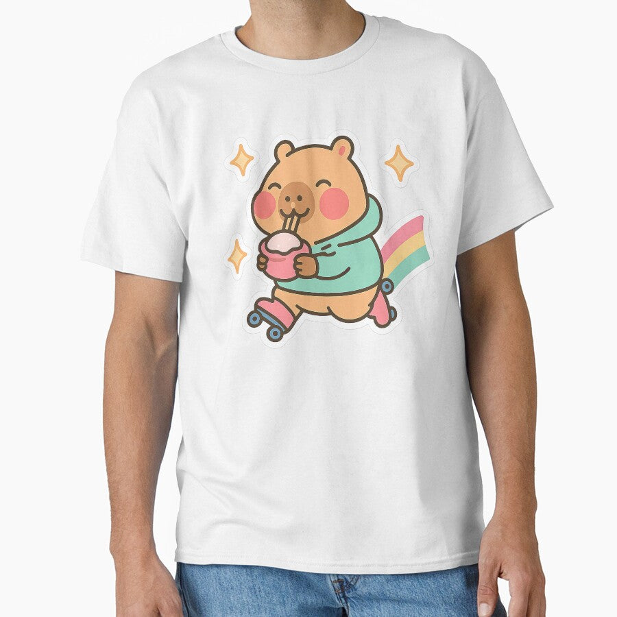Kawaii Capybara, Kawaii Capybara Roller Skating by graphic-genie T-Shirts, Hoodie, Sweatshirt | BlankRebels.com (Image 1)