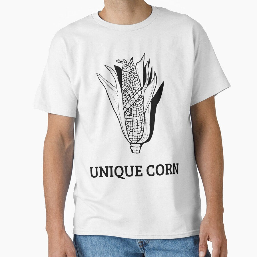 Unique Corn Unicorn Pun - Black and White by Callmejohn