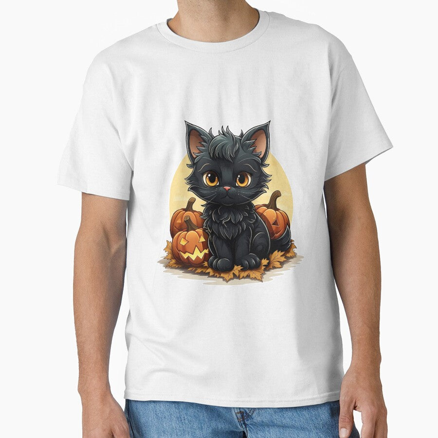 Halloween black cat and pumpkins by Hiszpanka T-Shirts, Hoodie, Sweatshirt | BlankRebels.com (Image 1)