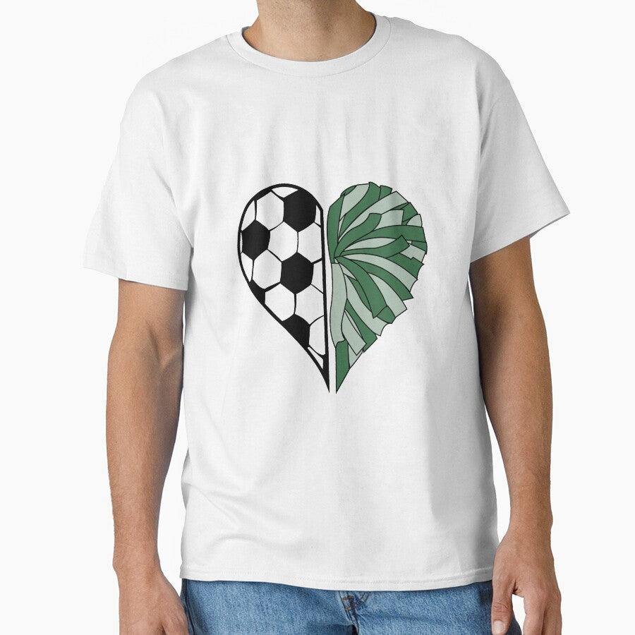 Half soccer heart and half green pom pom heart by PepaAnaRB