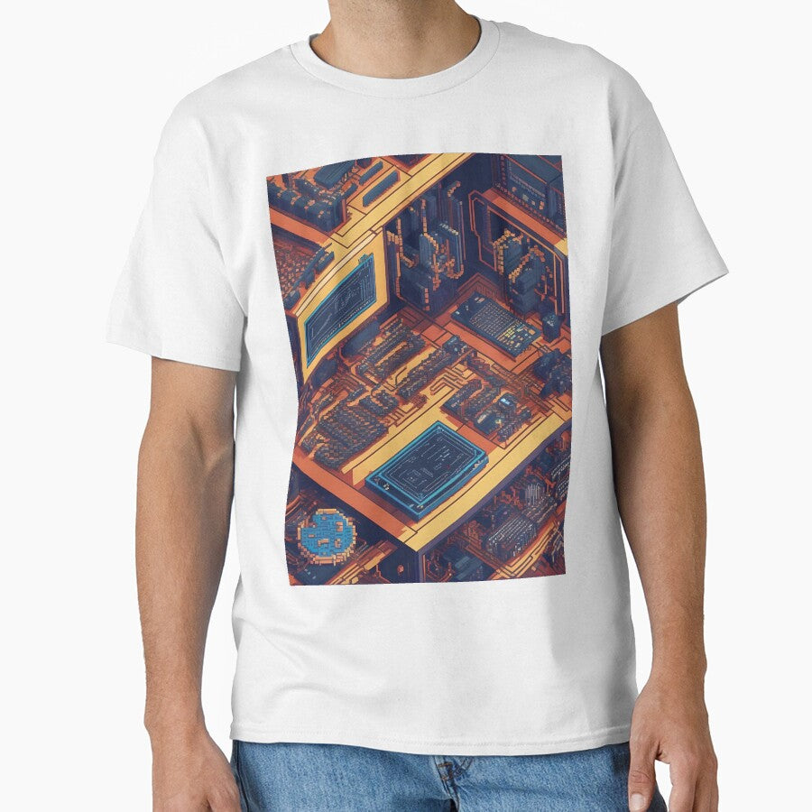 Pixel Circuit Dreams – Abstract Motherboard Digital Art by Esterlane T-Shirts, Hoodie, Sweatshirt | BlankRebels.com (Image 1)