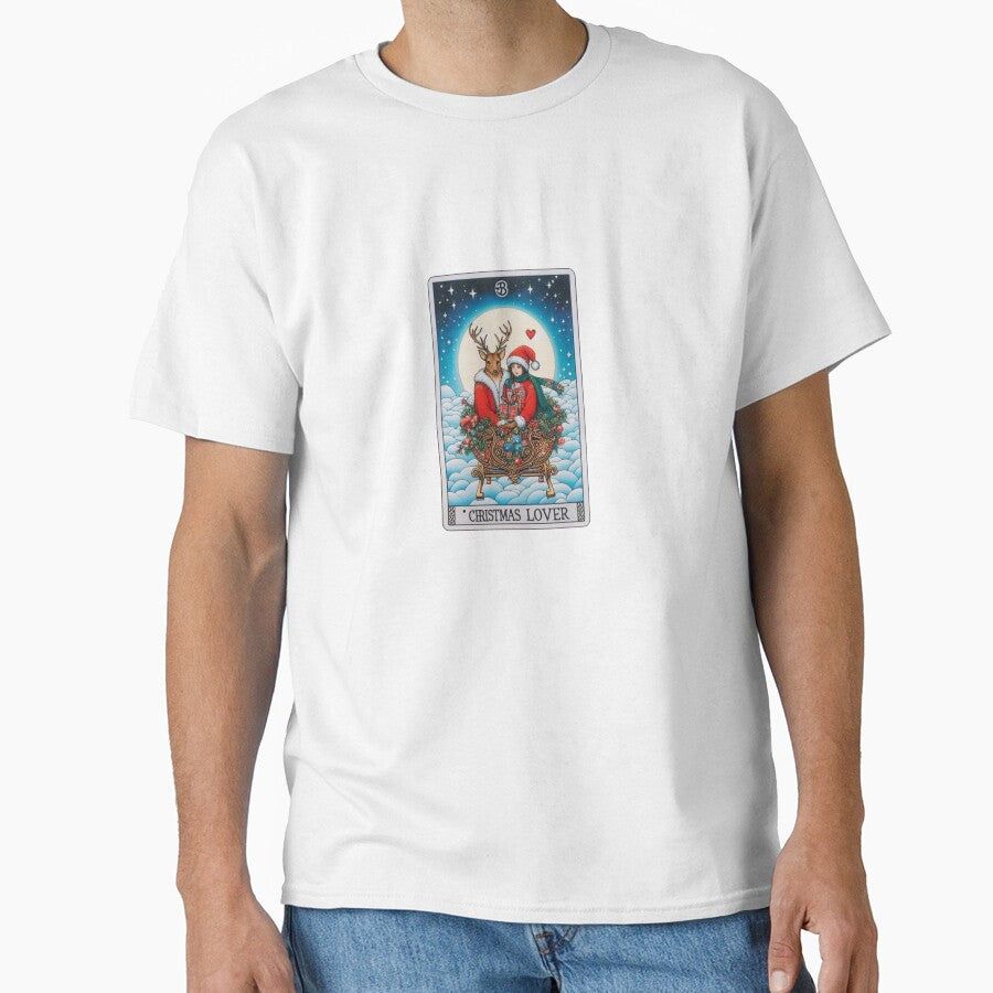 "Christmas Lover" Reindeer Tarot Card by MyrtoKal T-Shirts, Hoodie, Sweatshirt | BlankRebels.com (Image 1)