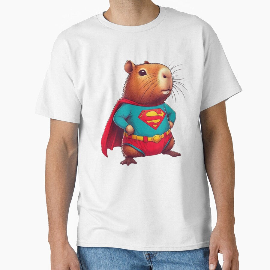 Super Capybara – Cute Superhero Animal Illustration by Just a Pixel T-Shirts, Hoodie, Sweatshirt | BlankRebels.com (Image 1)