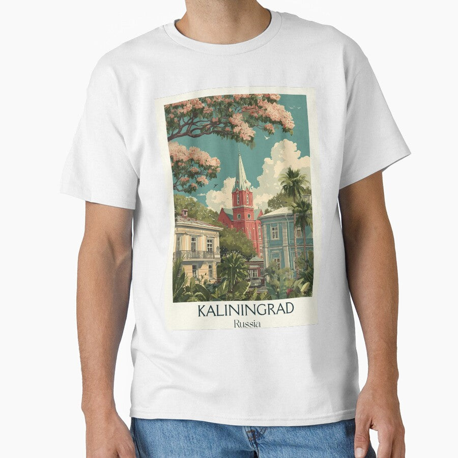 Kaliningrad Baltic Seaside Historic Cityscape Retro Poster by TuncGK T-Shirts, Hoodie, Sweatshirt | BlankRebels.com (Image 1)