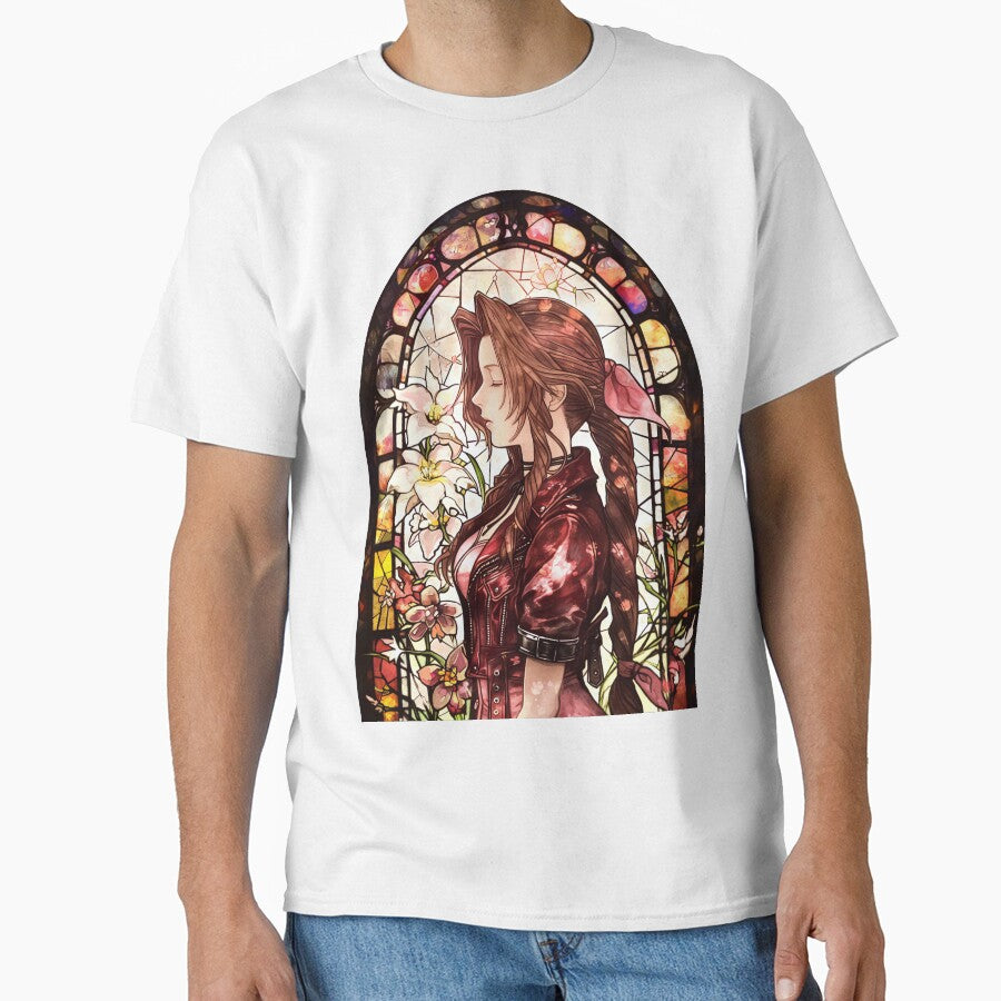 Stained Glass Aerith by SchellStation T-Shirts, Hoodie, Sweatshirt | BlankRebels.com (Image 1)