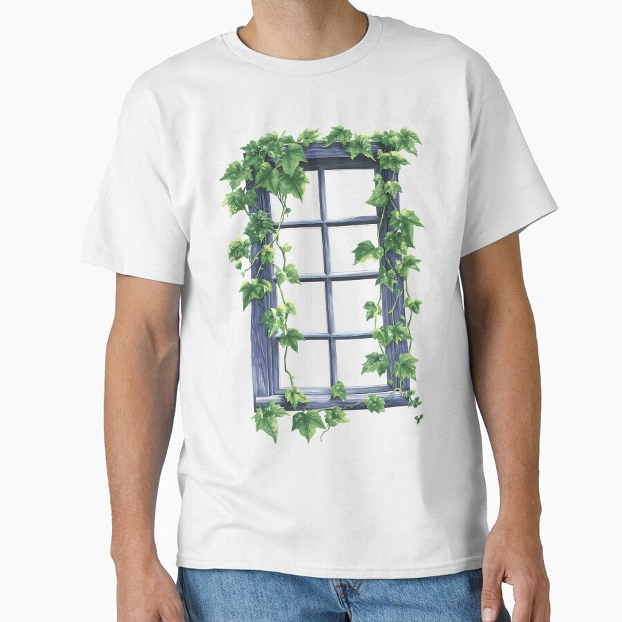 Light Academia Aesthetic Art: Vintage Ivy Covered Window by bapupa T-Shirts, Hoodie, Sweatshirt | BlankRebels.com (Image 1)
