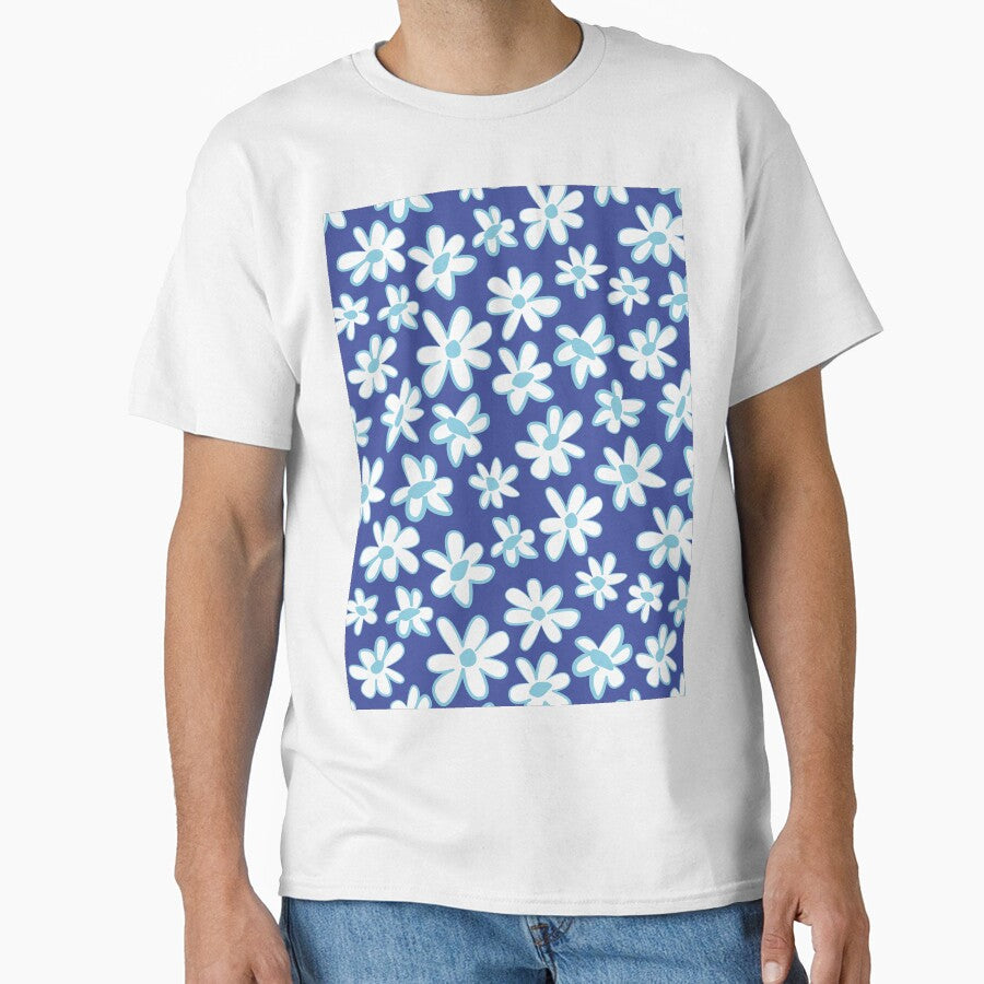 90s 2000s y2k cute flower pattern pastel blue by blomastudios T-Shirts, Hoodie, Sweatshirt | BlankRebels.com (Image 1)