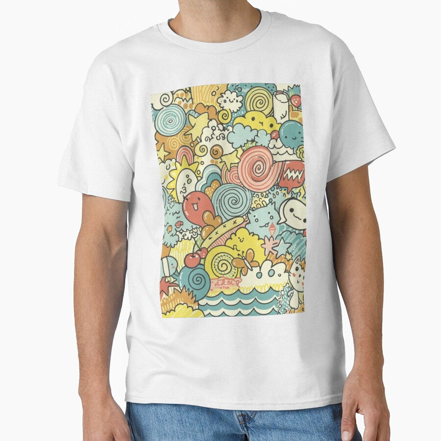 whimsical cartoon suns, stars, and abstract shapes classic pillow cover by anandsiva2703 T-Shirts, Hoodie,... (Image 1)