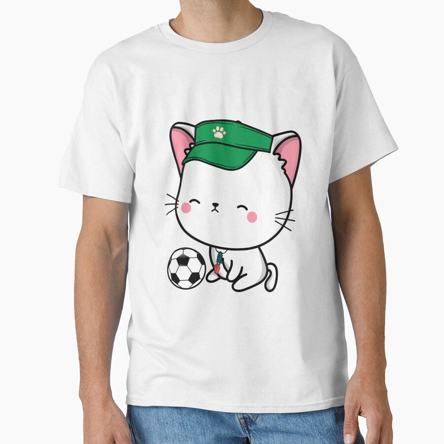 Soccer Player White Cat by Pet Station